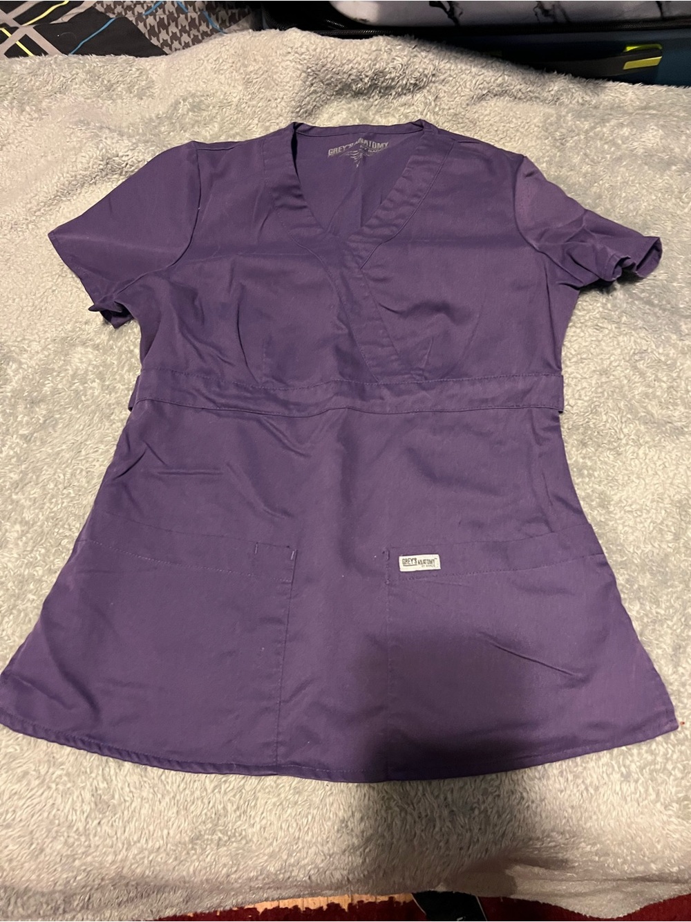 Grey's Anatomy Purple V-Neck Women's Scrub Top
